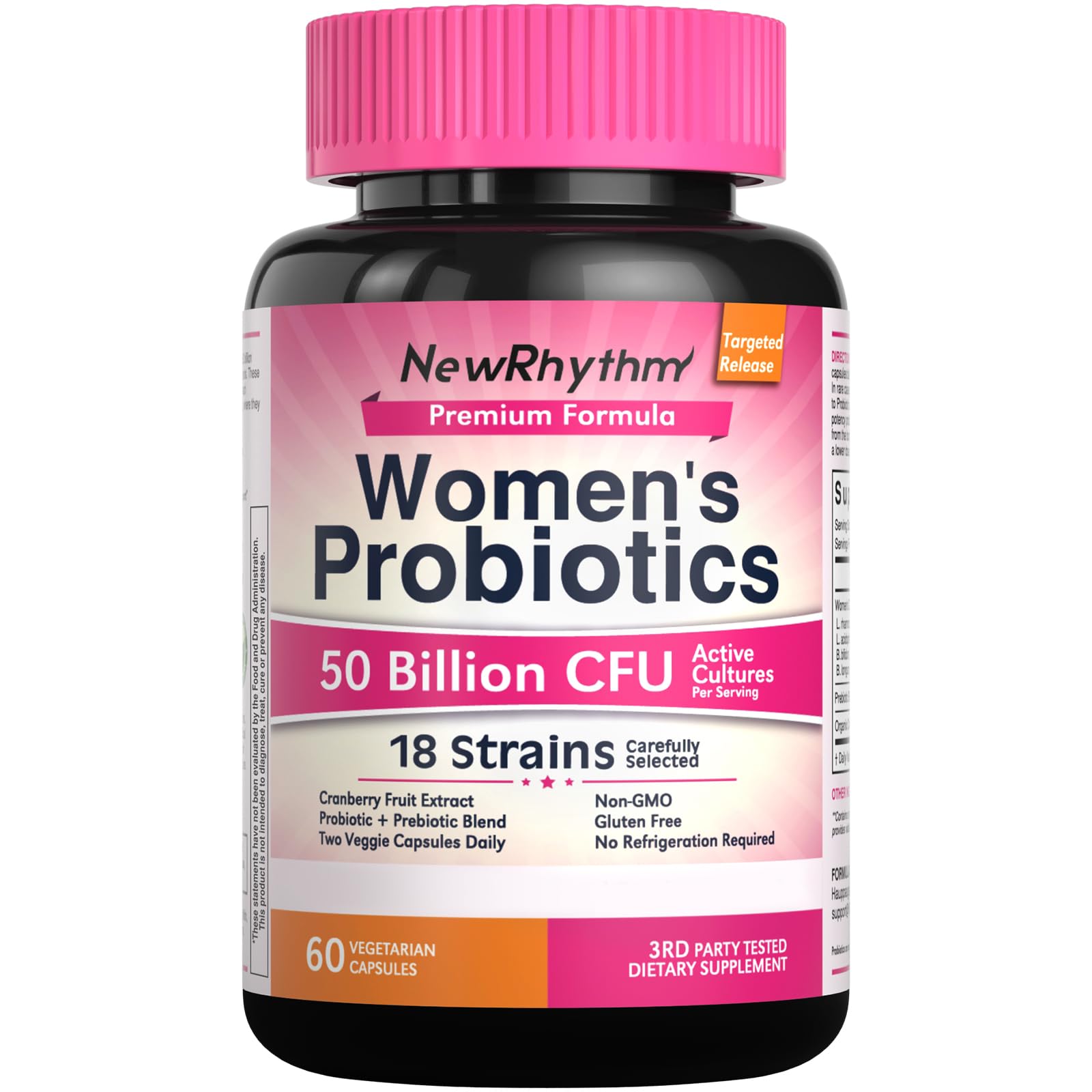 NewRhythm Probiotiques Femmes – emballage clair, démarrage facile de votre routine digestive