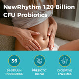 NewRhythm Probiotiques, prébiotiques et enzymes pour une digestion harmonieuse