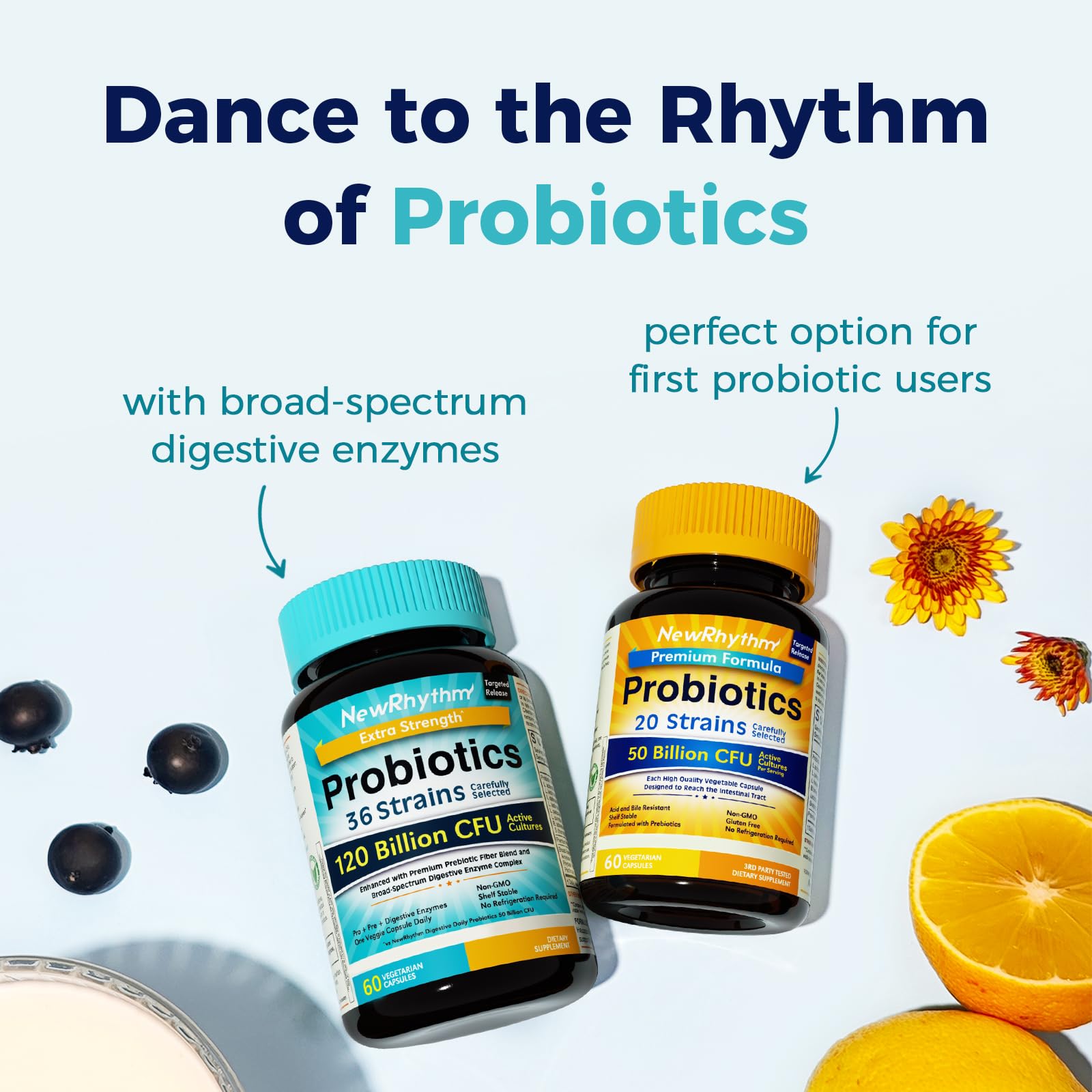 NewRhythm Probiotiques, formule végétalienne et naturelle pour le mode de vie vegan