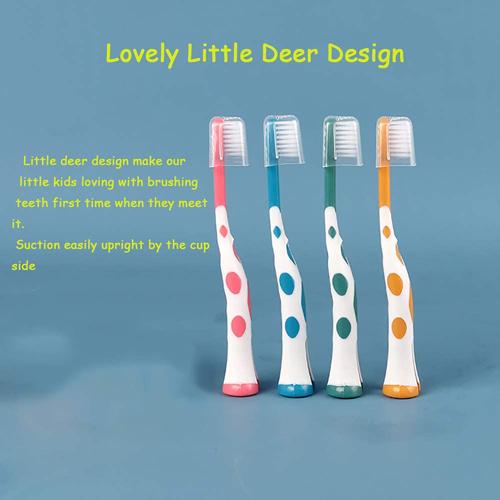 Brosse Newrichbee cerf orange, design amusant pour encourager le brossage