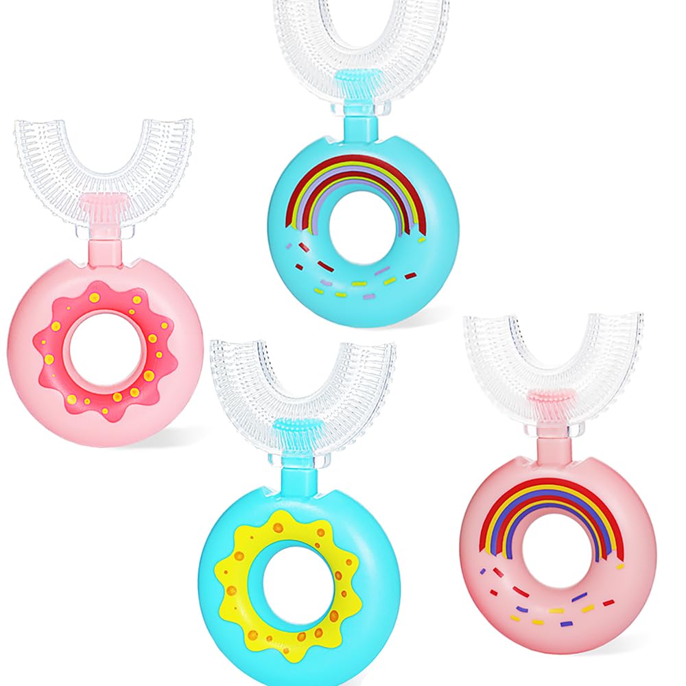 Brosse Newrichbee pour enfant avec tête en U en silicone doux pour gencives sensibles.
