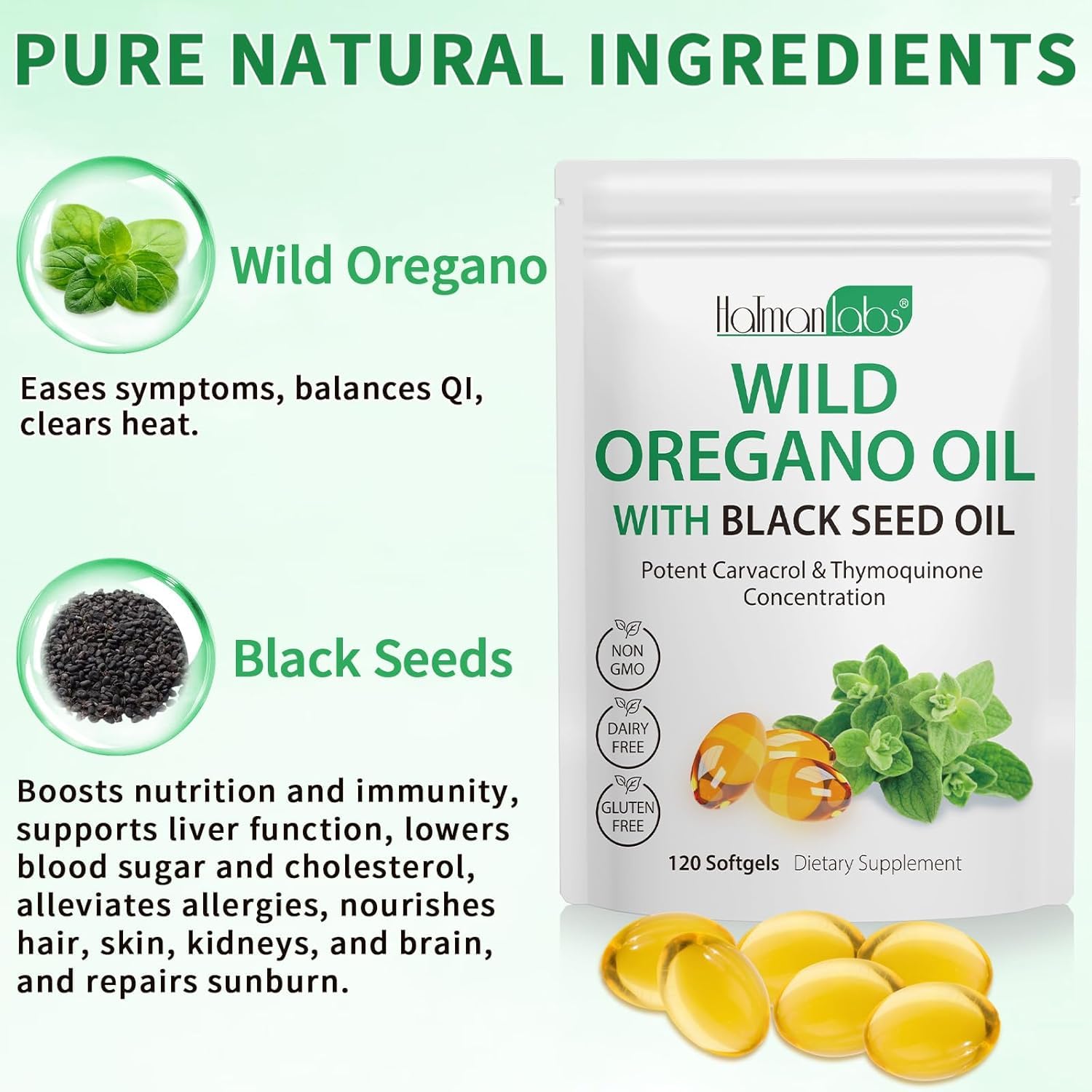 newseel gélules origan-nigelle: étiquette claire et format bio pour une utilisation aisée.