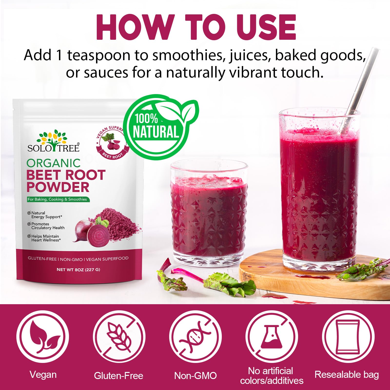 Newseel poudre betterave — Colorant naturel alimentaire pour recettes.