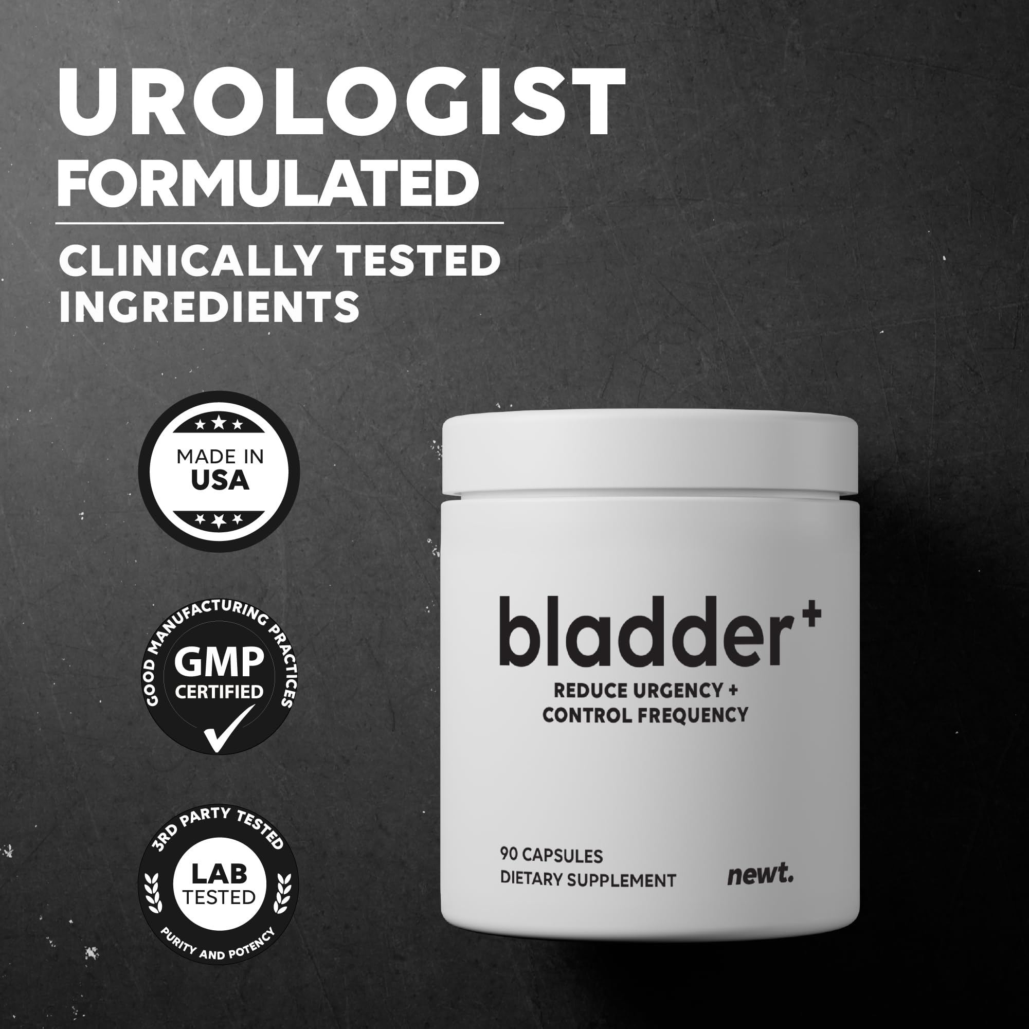 Newt BLADDER PLUS™ — gélules faciles à prendre pour le soutien urinaire quotidien.