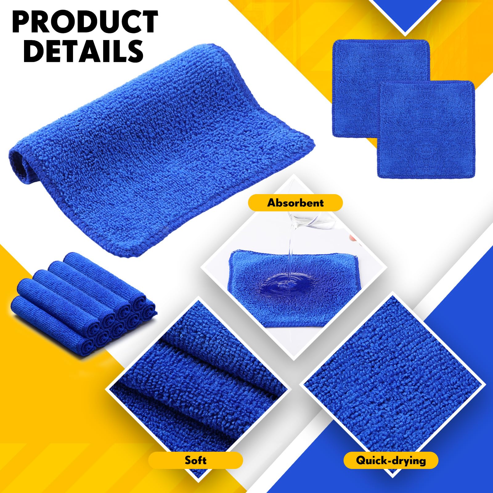 Chiffon Newwiee bleu idéal pour voiture et cuisine avec absorption rapide