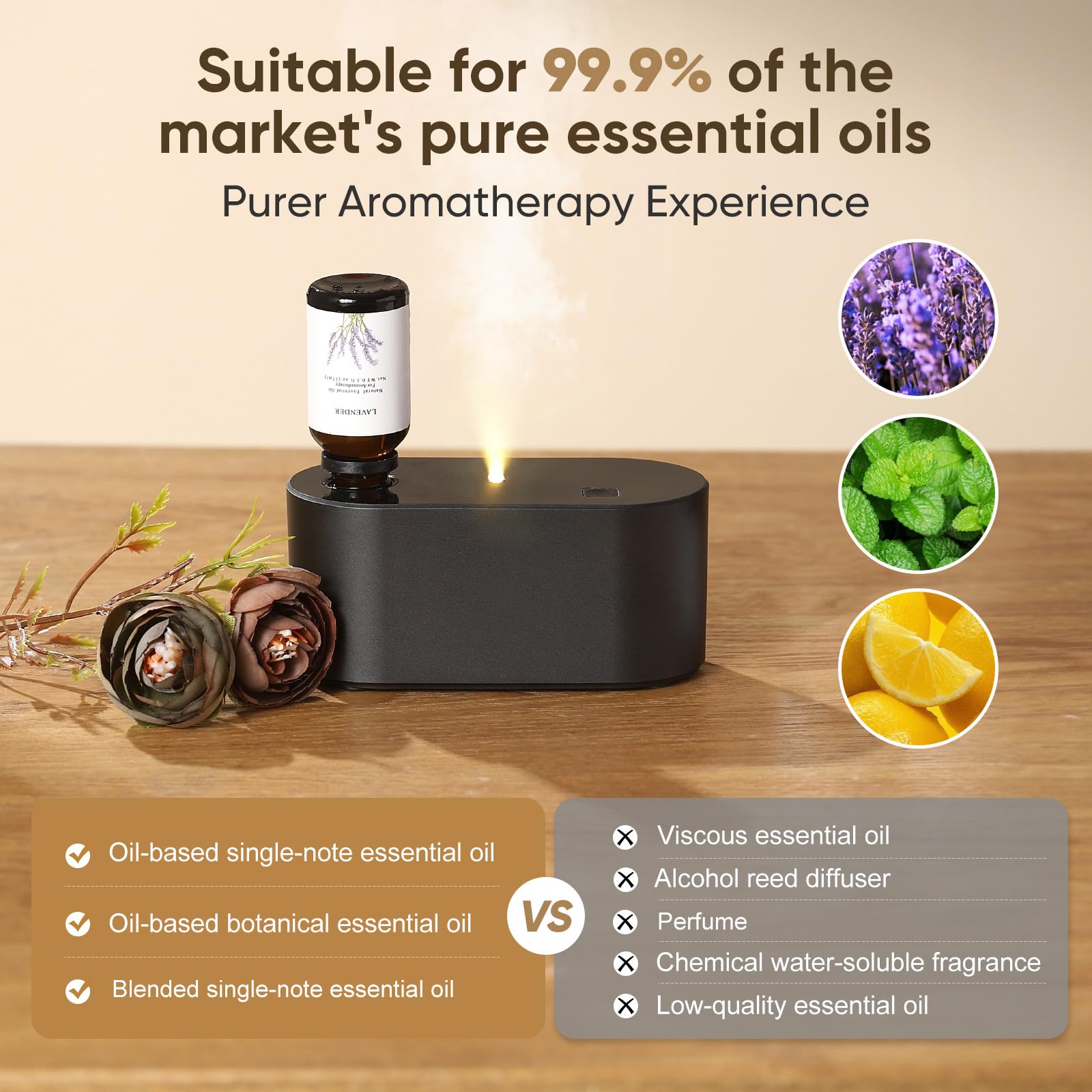 Nexalithron diffuseur compatible bouteilles 5–50 ml pour flexibilité.