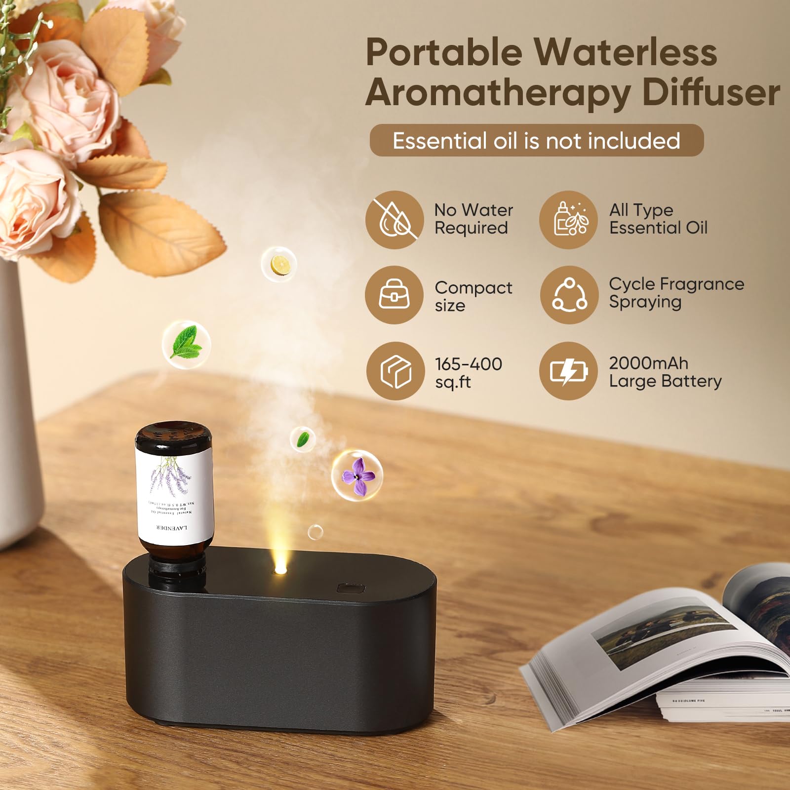 Nexalithron diffuseur sans eau mode 3 intensités, ajustement rapide.