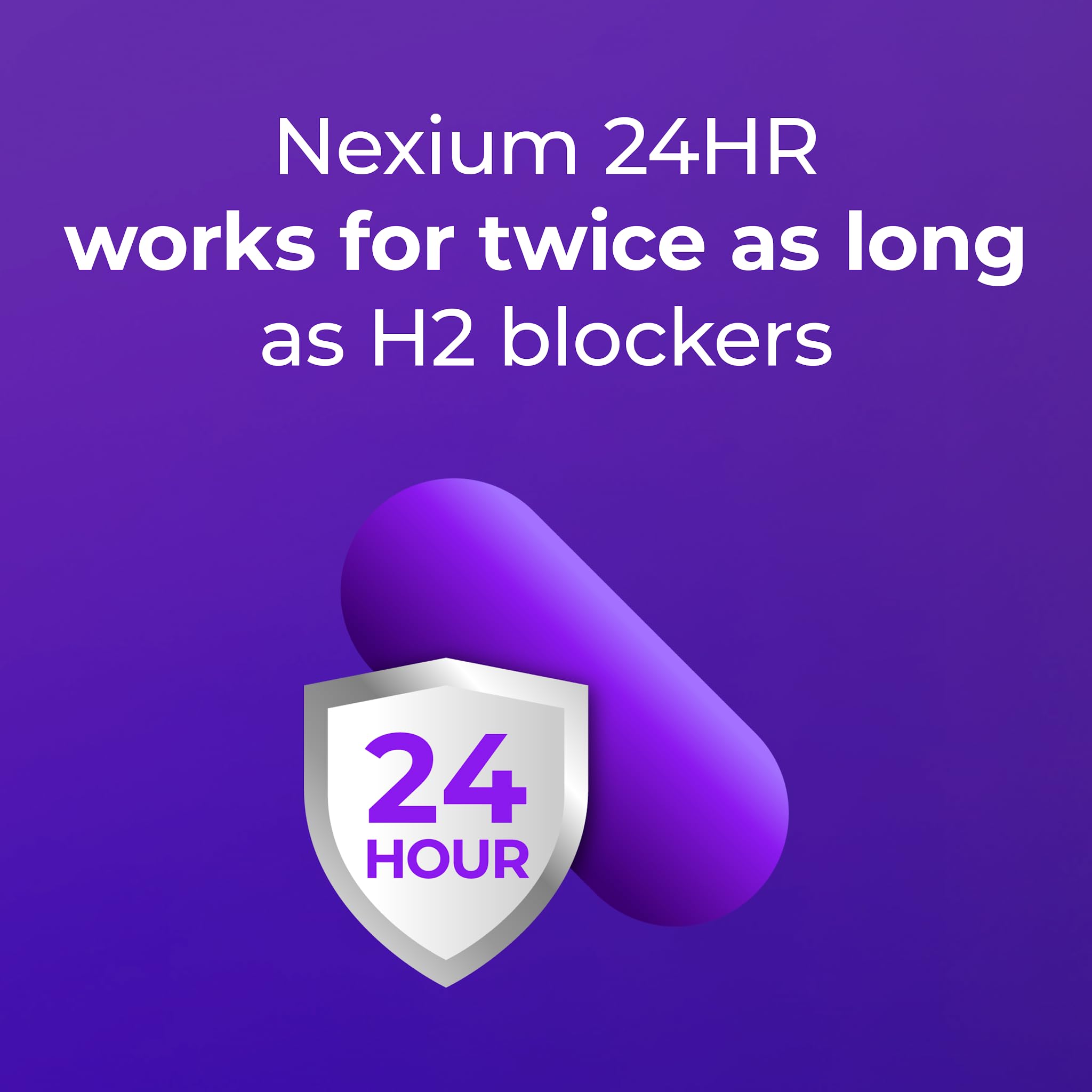Nexium 24HR, dose-quotidienne, protection 24h pour soirées et nuits paisibles.