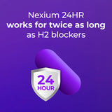 Nexium 24HR, dose-quotidienne, protection 24h pour soirées et nuits paisibles.