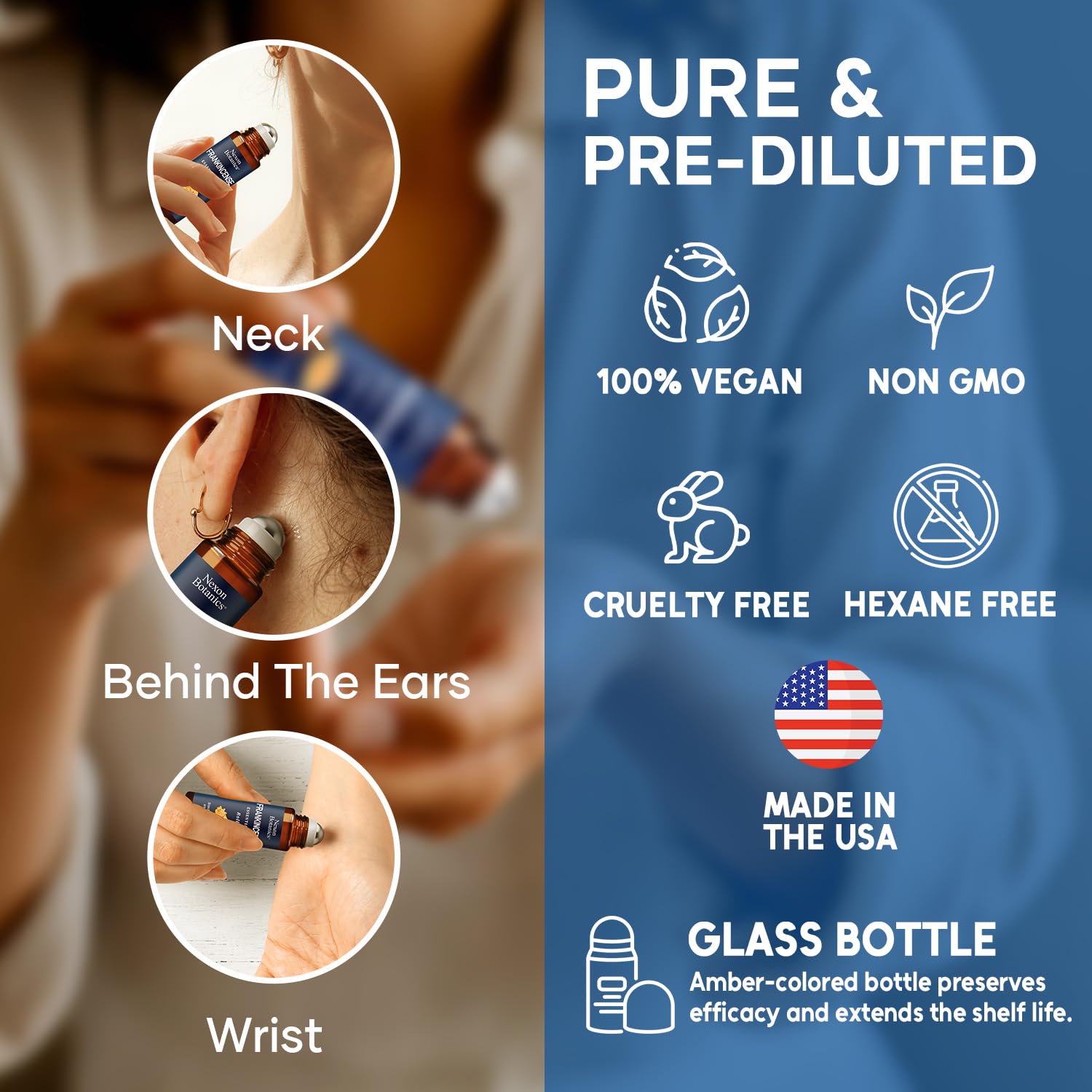 Nexon Botanics application sur les points pulsés pour relaxation rapide.