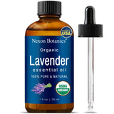 Huile lavande Nexon Botanics en bouteille ambrée avec goutteur, parfaite pour arômes précis