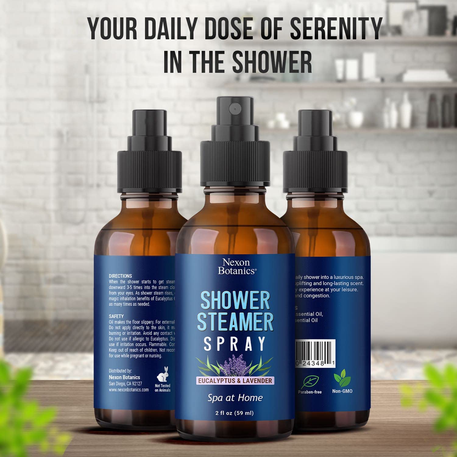 Nexon Botanics flacon spray eucalyptus lavande sans colorants ni parfums artificiels