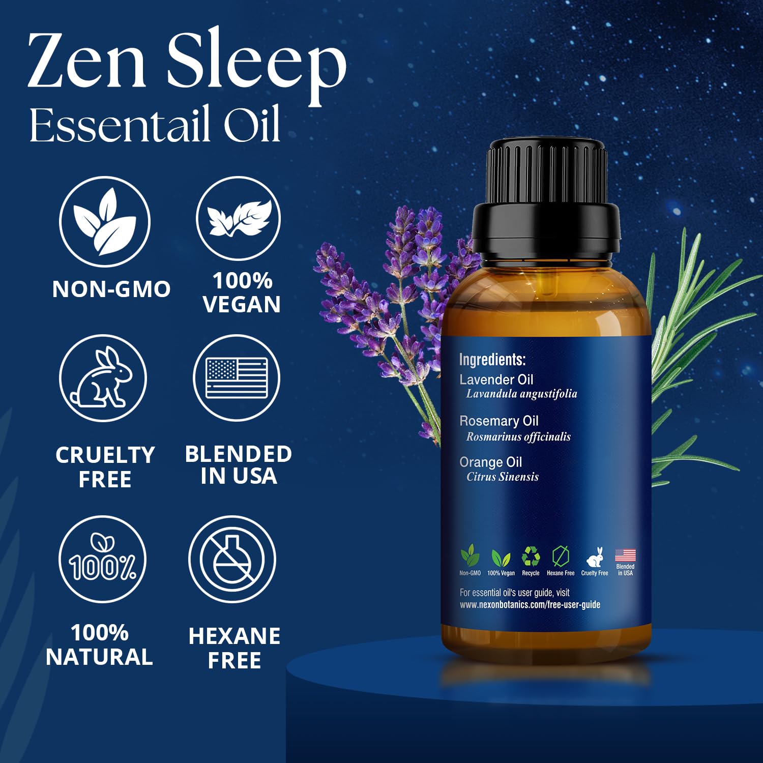 Nexon Botanics Zen Sleep — Format voyage 30 ml idéal en déplacement.