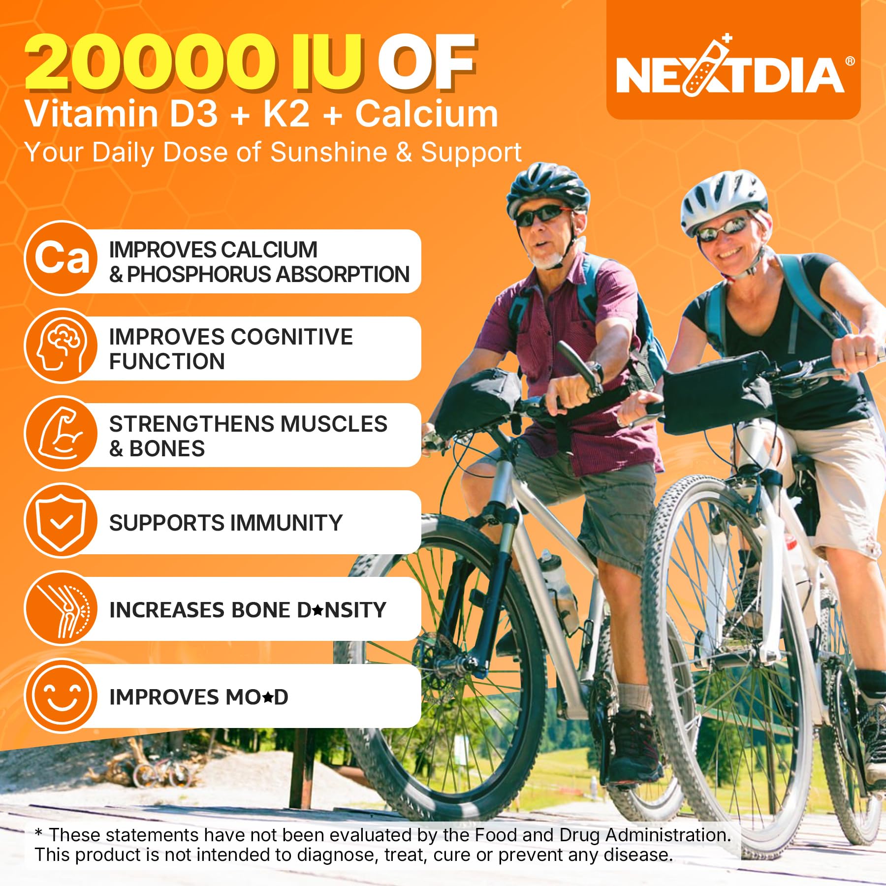 Nextdia D3K2, MK-4 et MK-7, absorption rapide et durable.