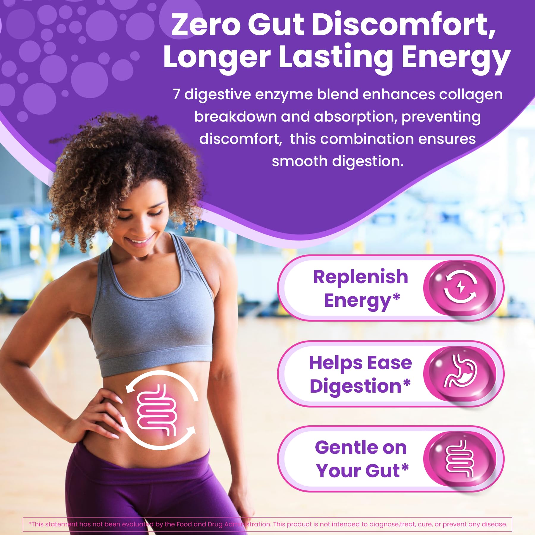 Nextdia Gommes Collagène – enzymes digestives facilitant l’assimilation des nutriments.