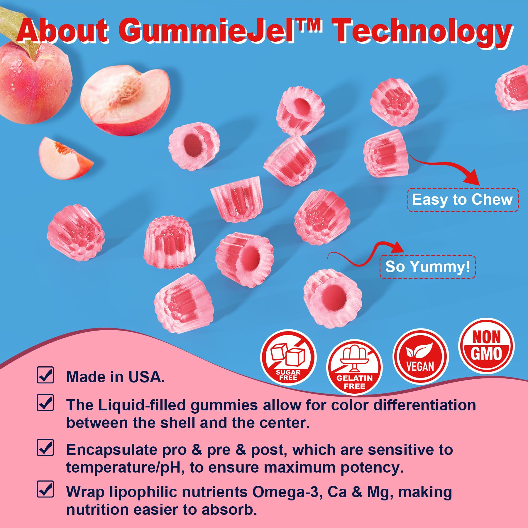 Nextdia gummies sans sucre vegan: convient à un régime vegan et sans allergènes.
