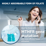 Nextdia L-MethylFolate gommes, étiquette et tableau nutrition détaillés.