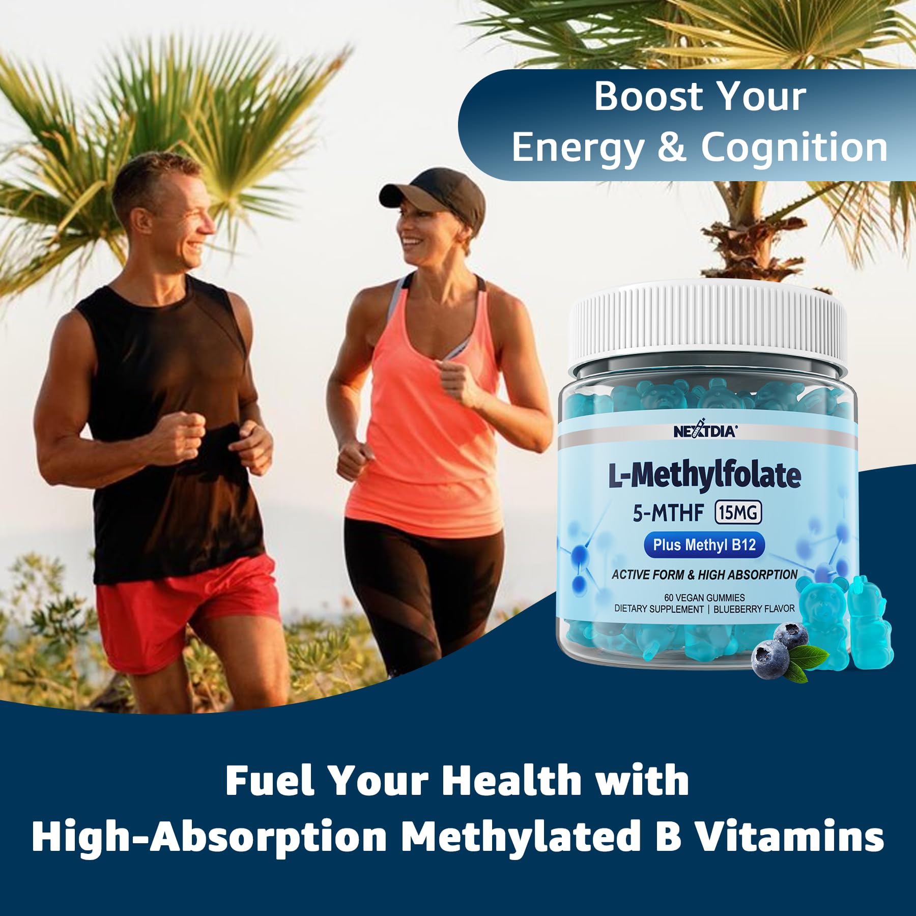 Nextdia L-MethylFolate gommes, utilisation quotidienne simple et pratique.