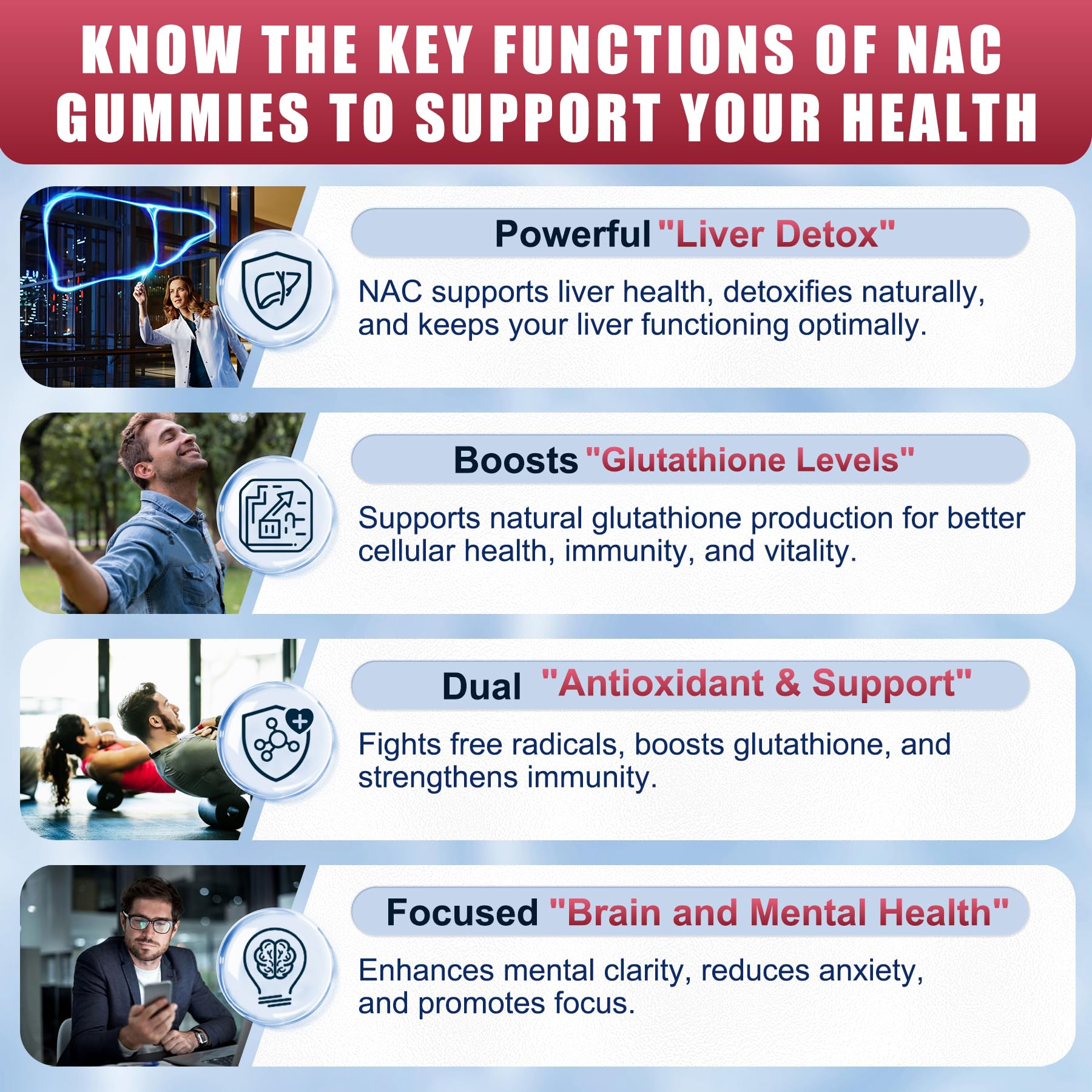 Nextdia NAC Gummies emballage sans sucre, idéal pour un mode de vie sain.