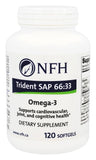 Gélules Trident NFH 66:33 dans une bouteille, soutien potentiel cœur et vitalité.