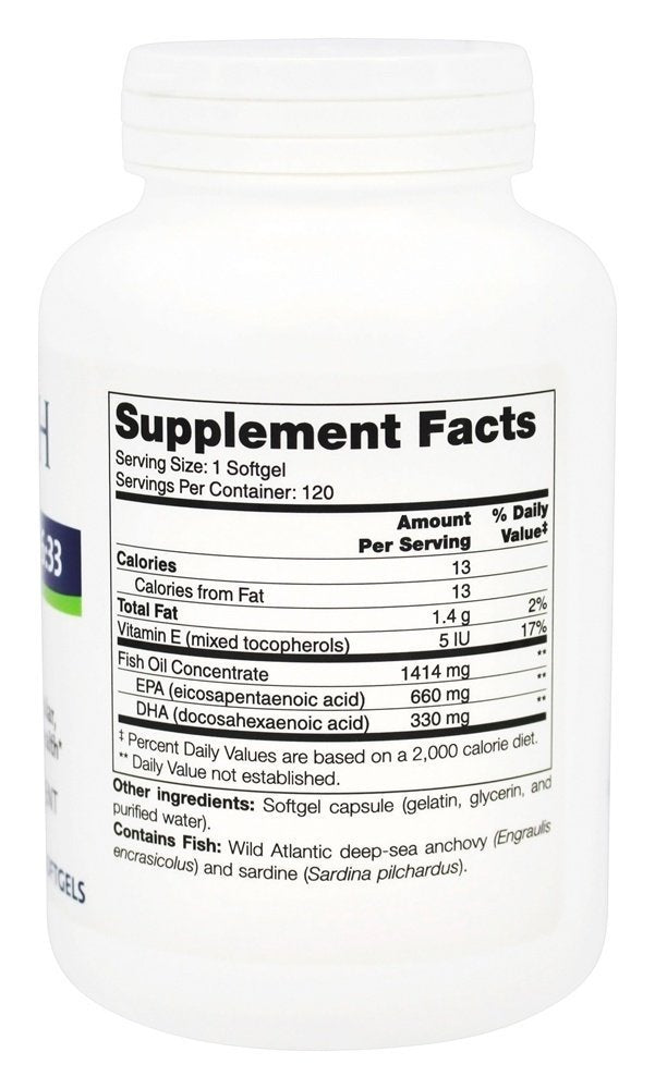 Gélule NFH Trident 66:33 – EPA et DHA concentrés, potentiel soutien cardio.