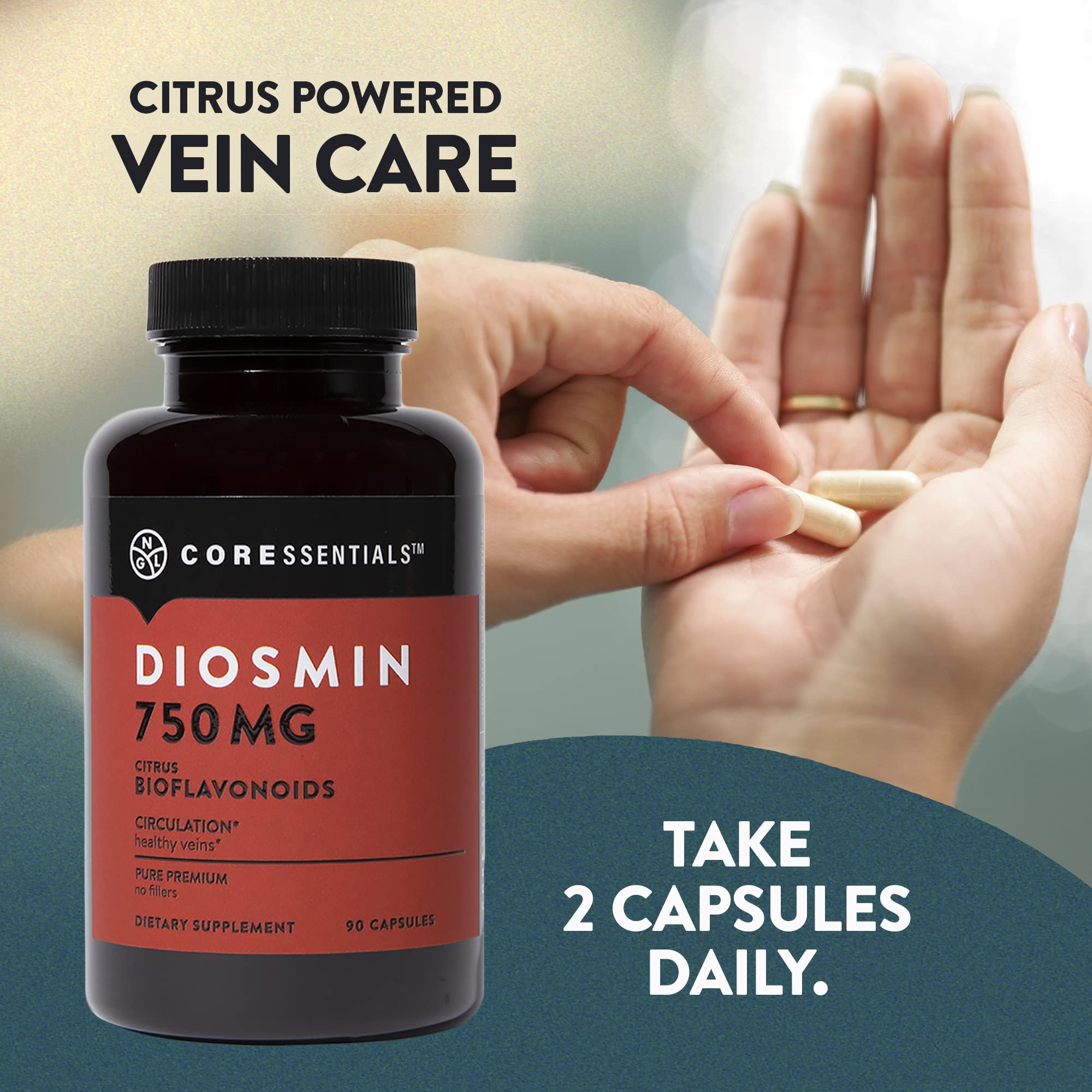 NGL Pure Diosmin 750 mg, informations sur les ingrédients et usage des bioflavonoïdes pour le bien-être.