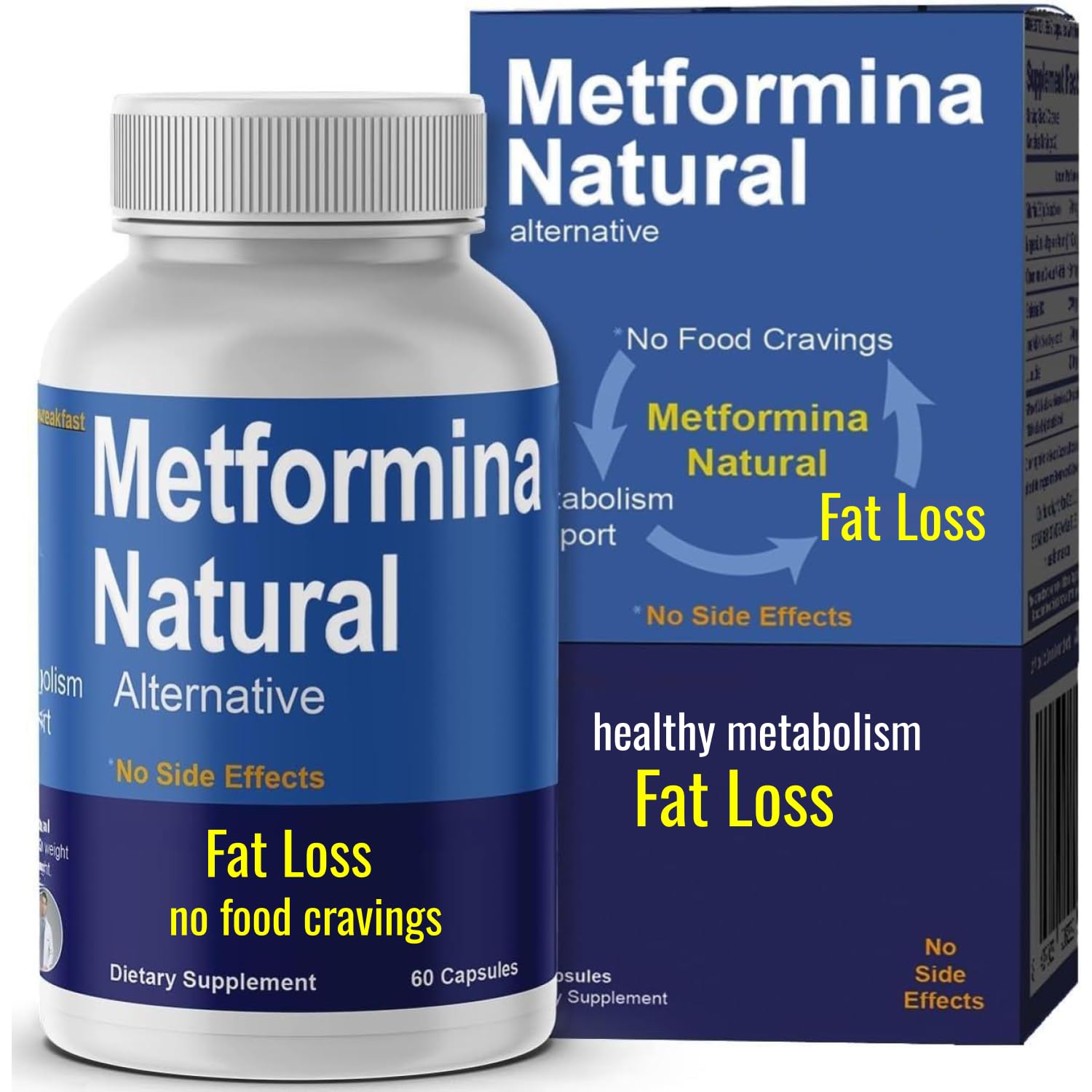Bouteille Ni una dieta más Metformina – 60 capsules, soutien potentiel du métabolisme.