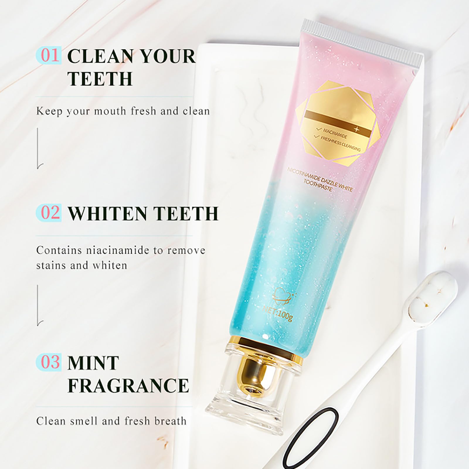 Dentifrice Niacinamide – éclat des dents et surface lumineuse retrouvés