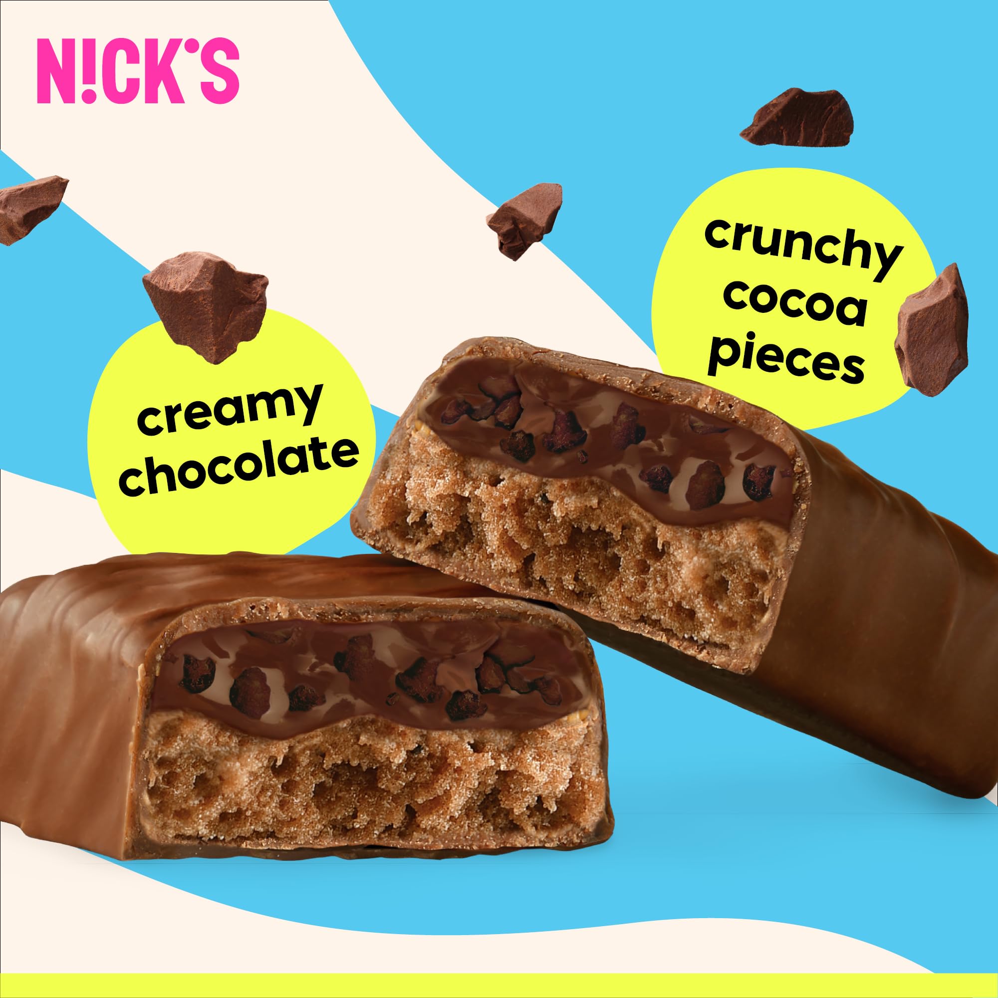 Nick's barres proteines triple chocolat - gourmande et rapide après-sport idéale en poche.