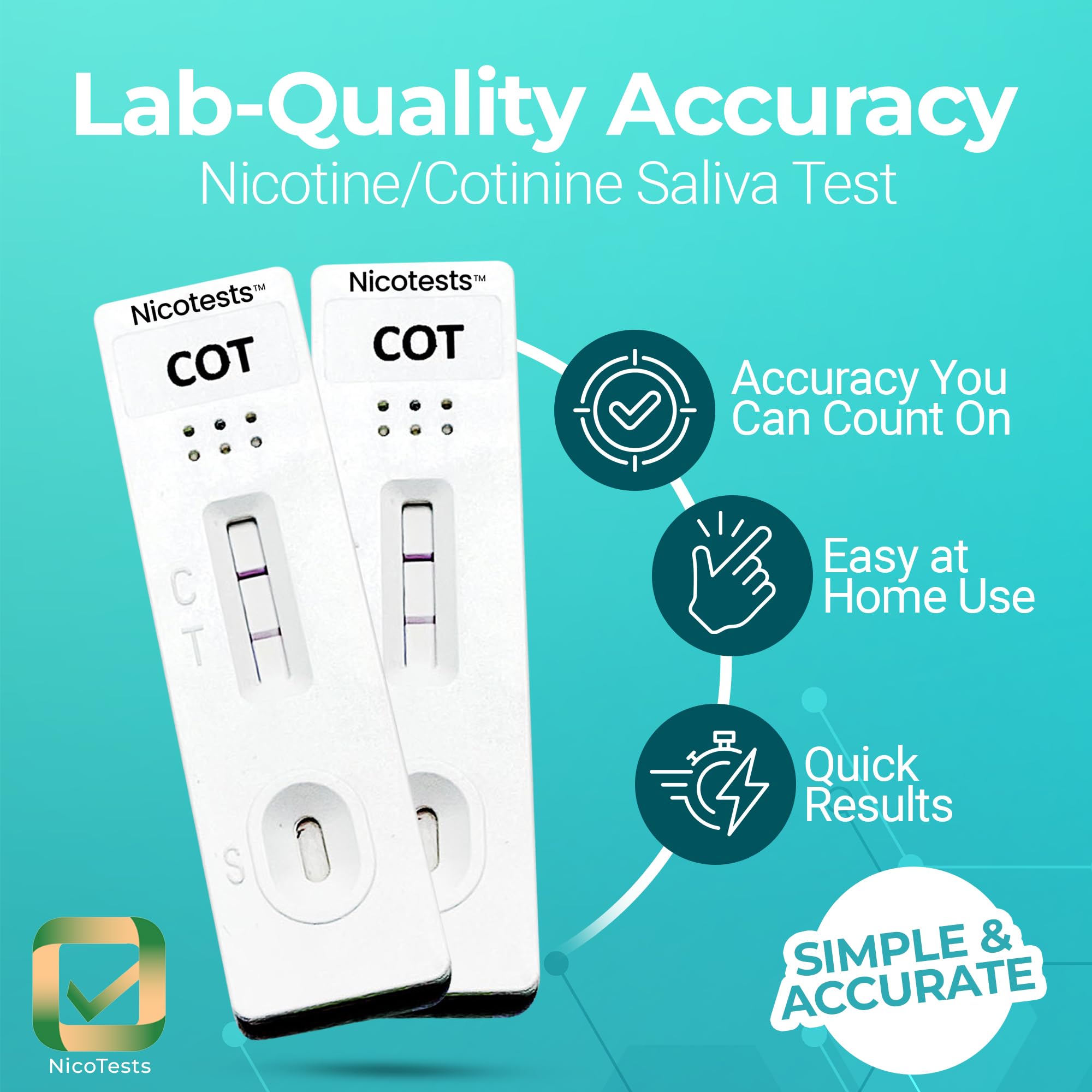 NICOTESTS boite-emballage-test-nicotine-salive-5-pack: emballage clair et pratique.
