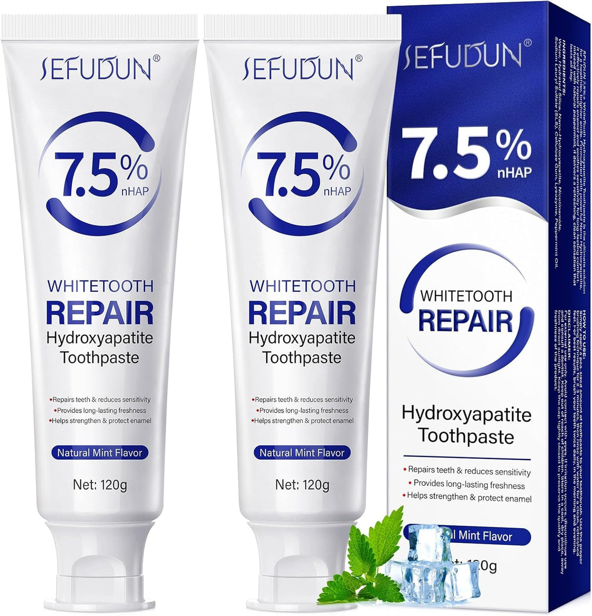 Dentifrice NIFEISHI nano-hydroxyapatite 7-5, tube, reminéralisation de l'émail