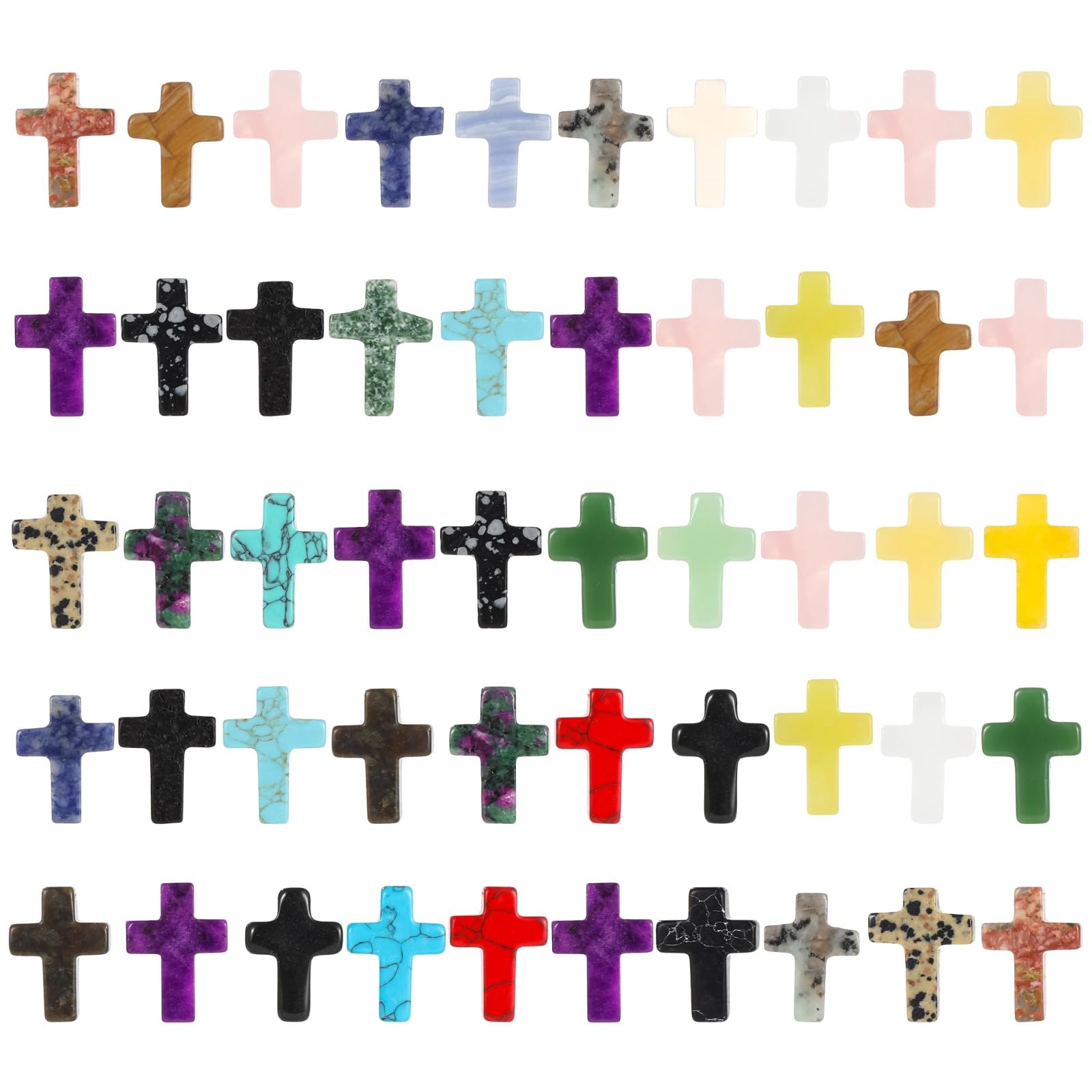 NIMBLOOM croix de poche rouge en pierre naturelle, idéale pour bijoux faits main colorés.