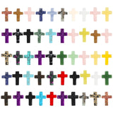 NIMBLOOM croix de poche rouge en pierre naturelle, idéale pour bijoux faits main colorés.