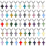 Pendentif croix en pierre NIMBLOOM, fini poli, idéal pour bijoux élégants faits main.