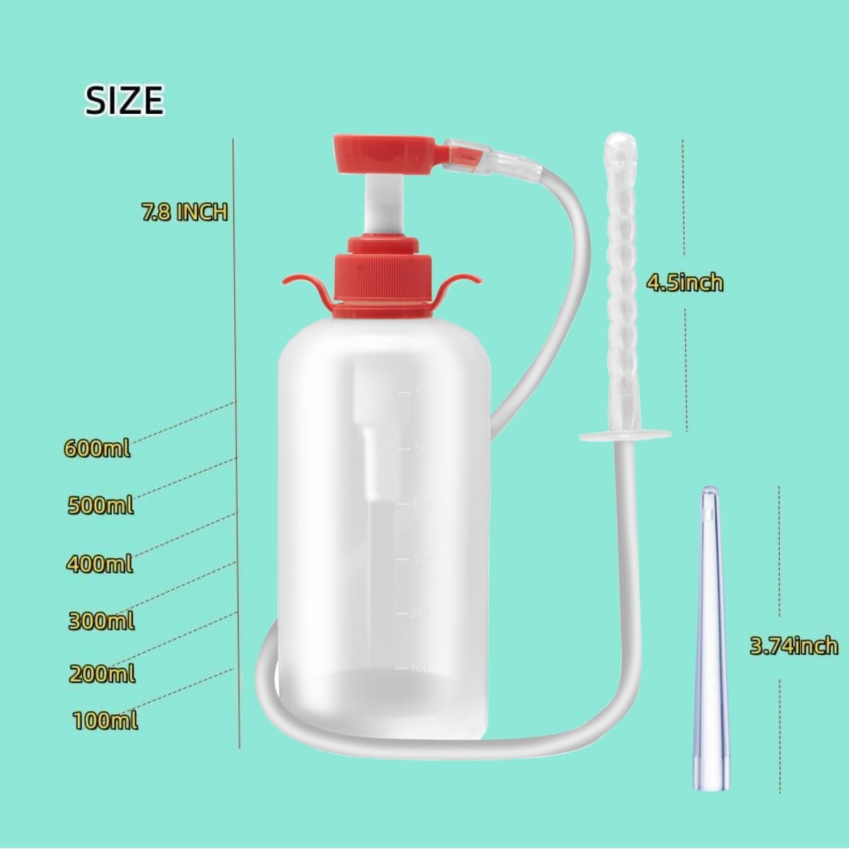 NINXIMI kit enema portable avec embouts vaginaux et anal pour divers usages à domicile.