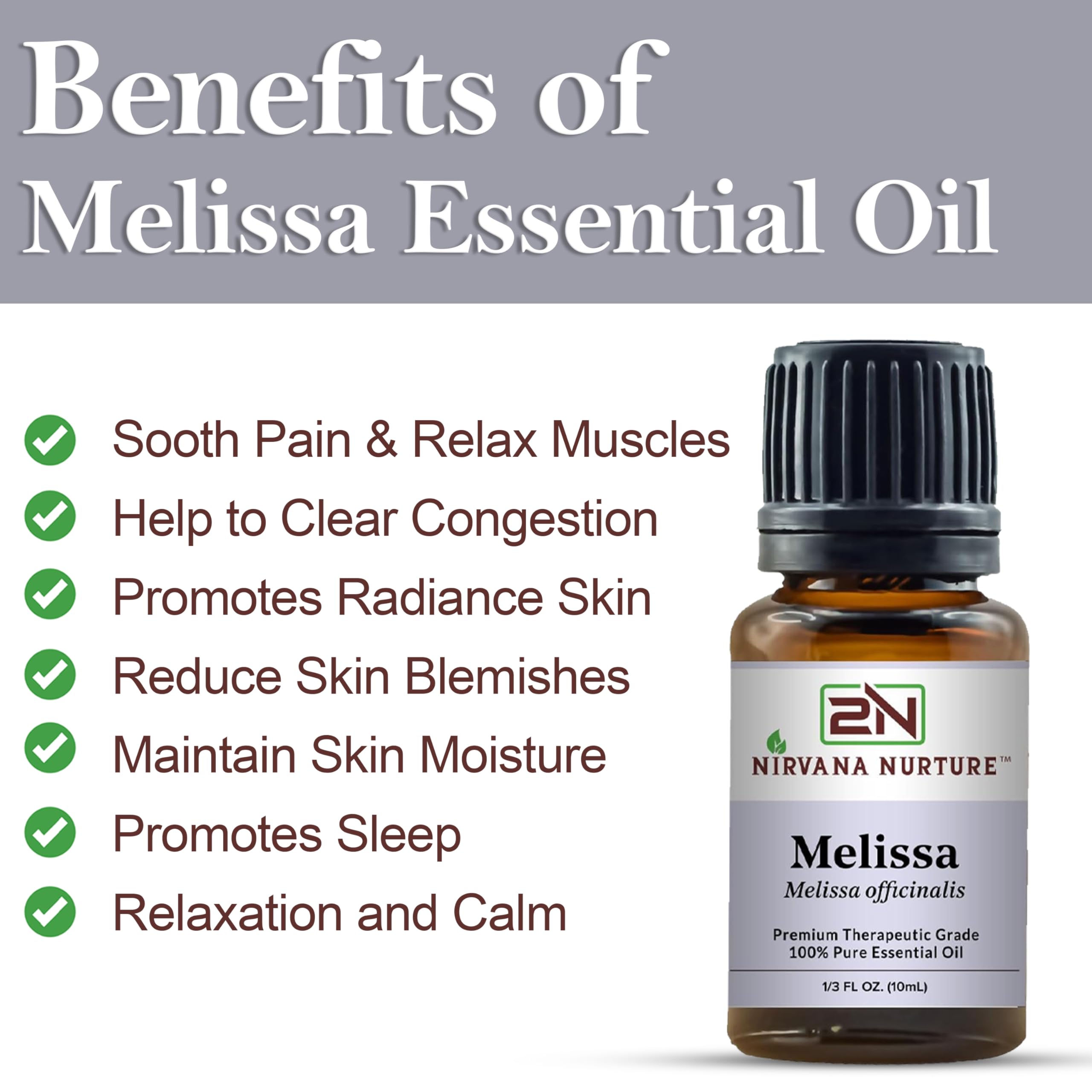 Application peau Melissa Nirvana Nurture peut apaiser et hydrater délicatement.