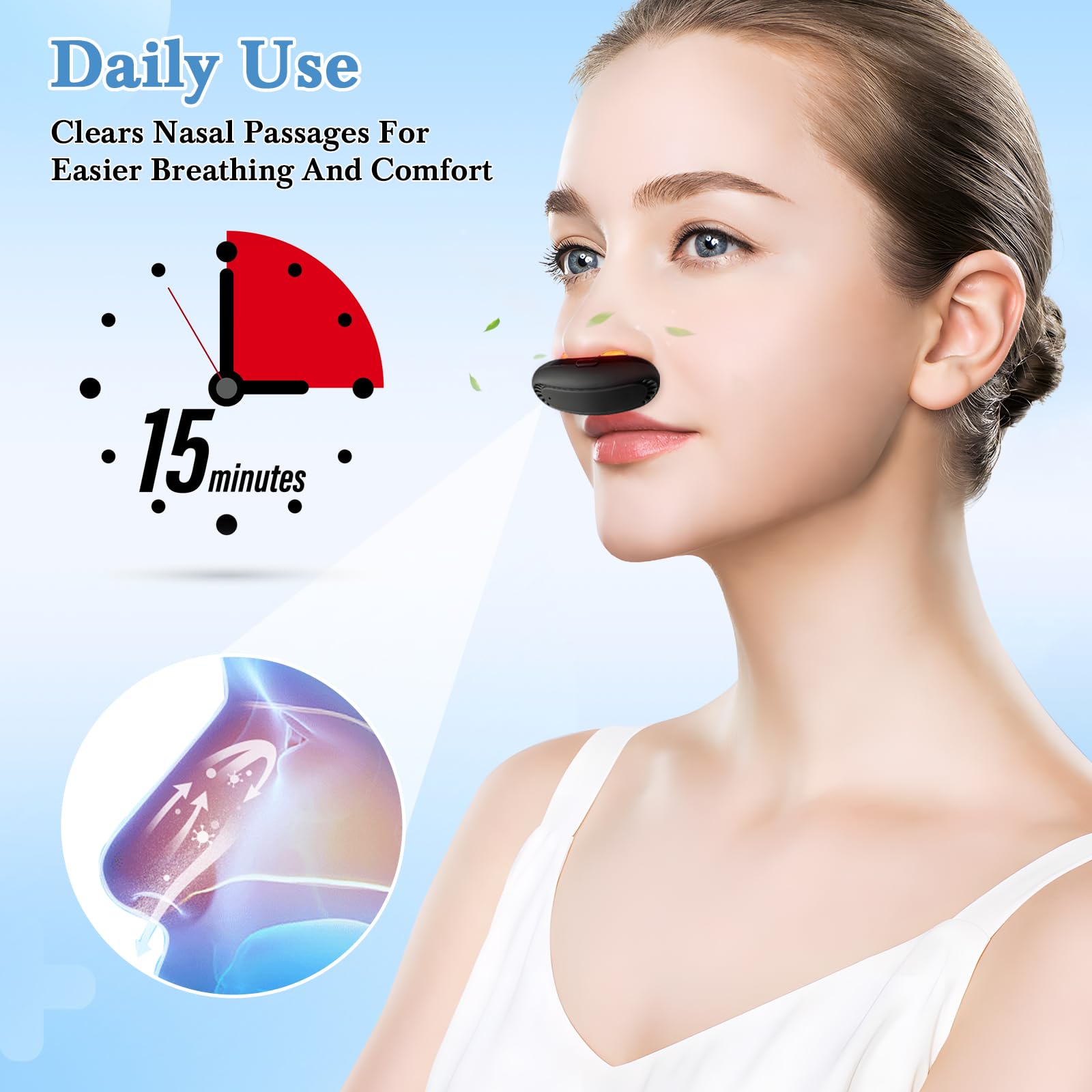 NISAIKLUZ dispositif lumière rouge nasal, soutien du confort des sinus en cas de congestion.