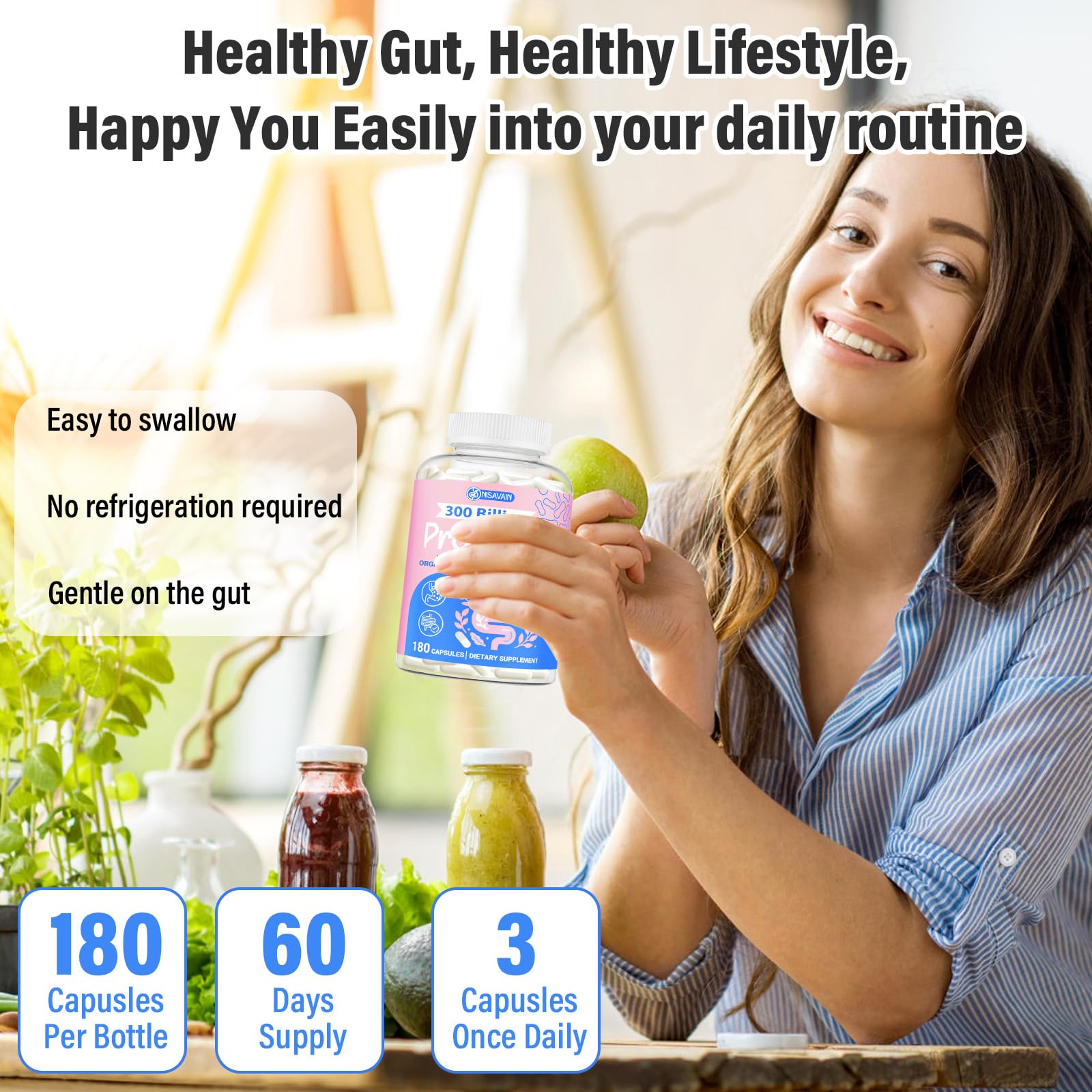 Nisavain Probiotiques 5en1 – notice digestible, conseils d'utilisation possibles.