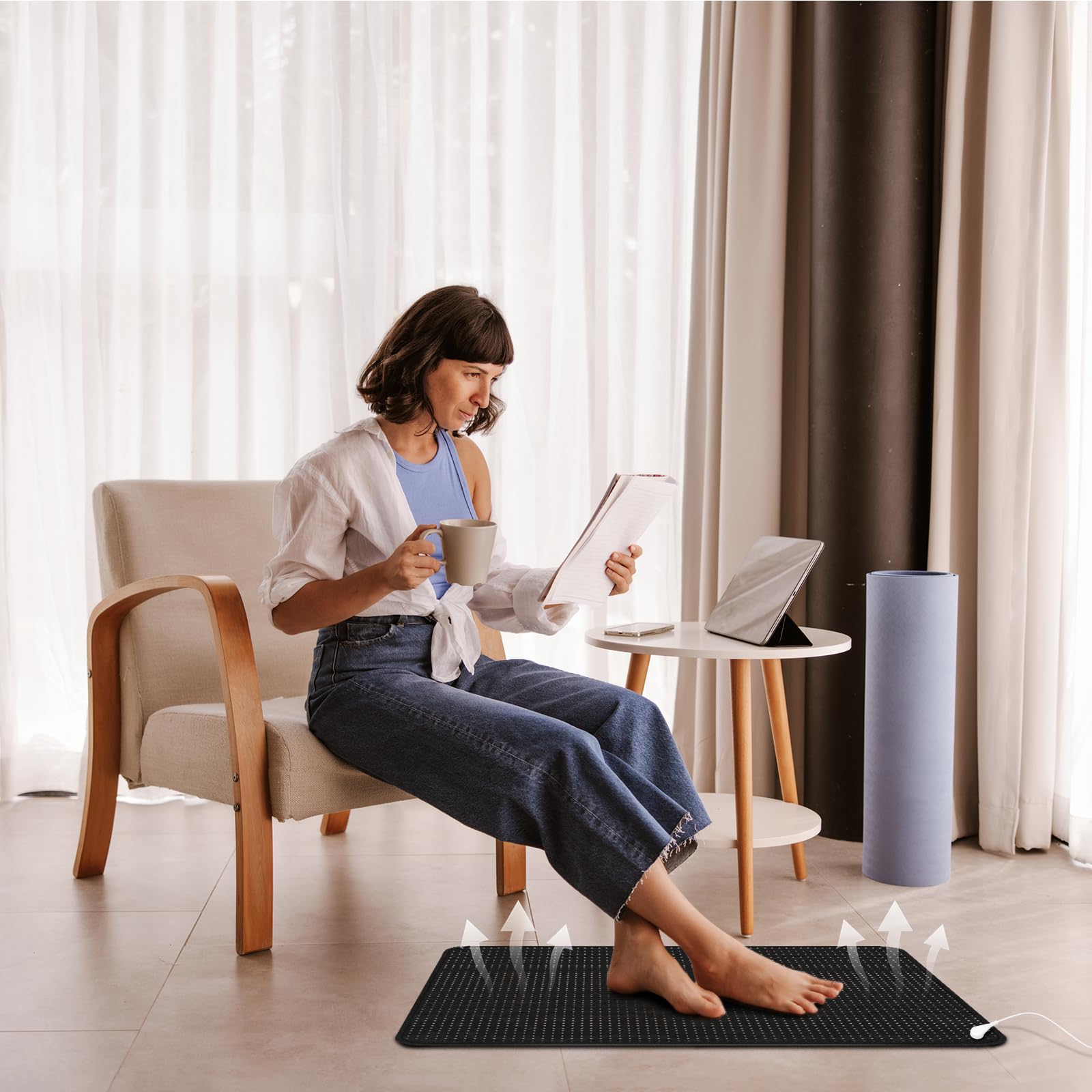 NIULAFR tapis de mise à terre pour sommeil plus confortable.