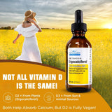 Nivagen vitamine D2 liquide, absorption efficace et sans allergènes.