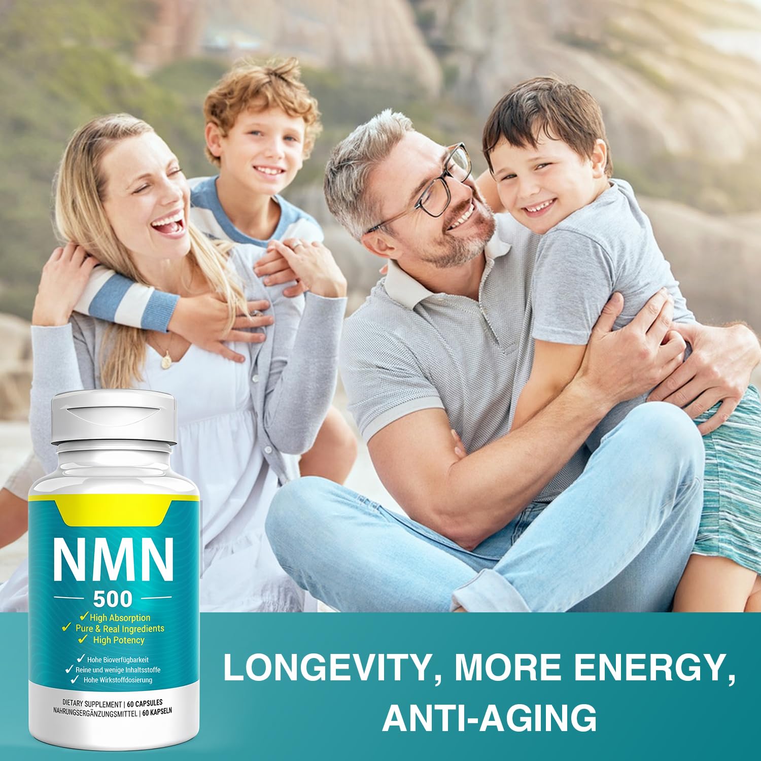 Nivantav NMN 500 mg - flacon de 60 capsules pour deux mois