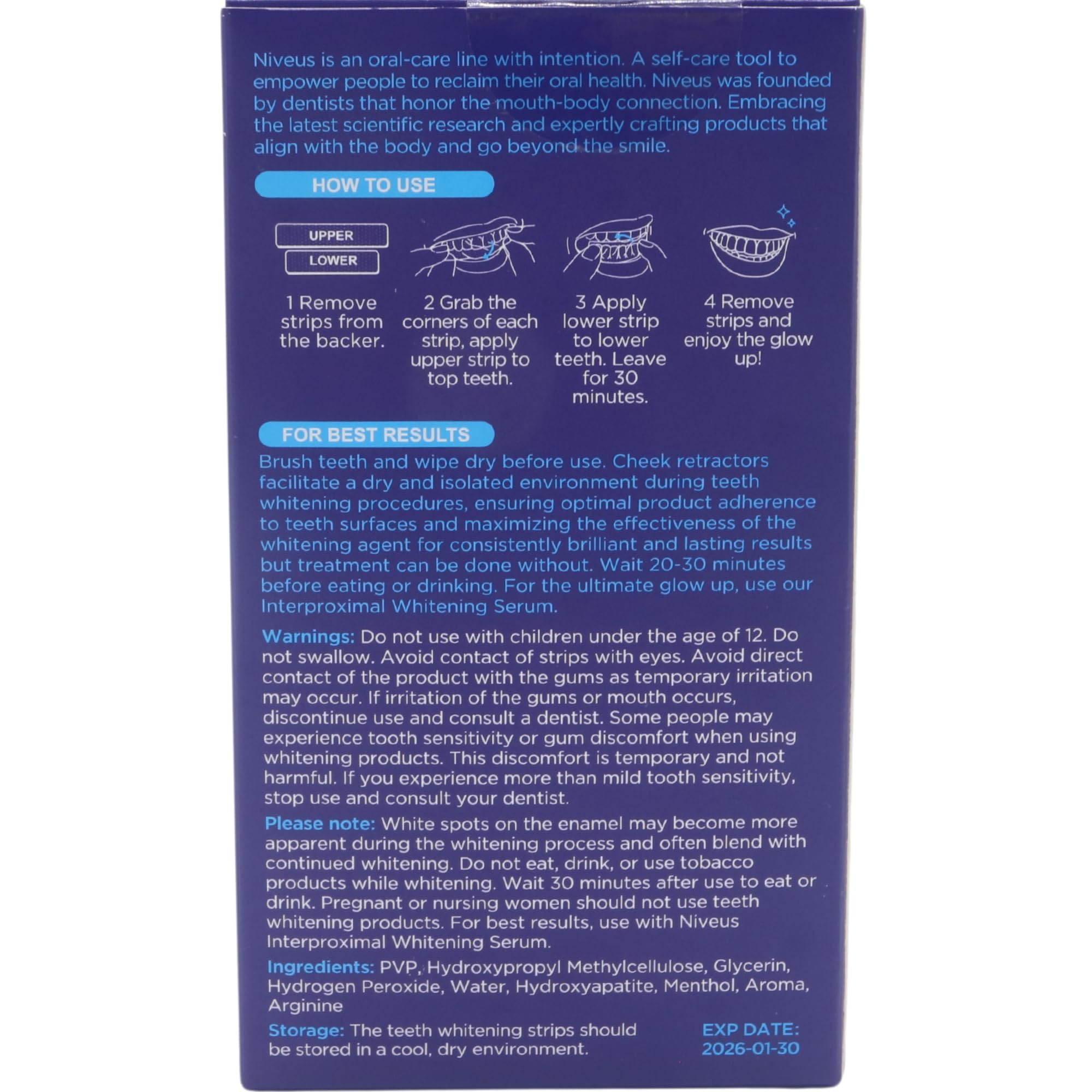 Niveus Bandes blanchiment dents menthe fraîche : expérience agréable pendant le traitement.
