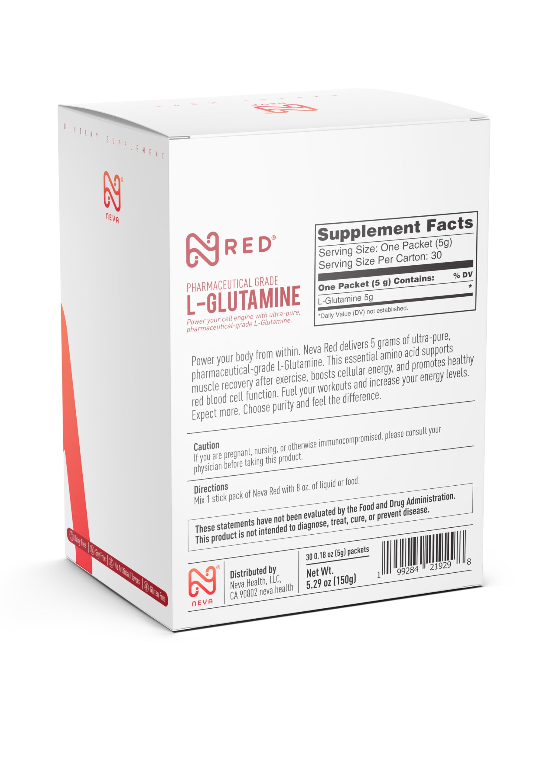 cuillere-doseuse-poudre l-glutamine neva red, pratique pour doser rapidement.