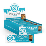 No Cow barre proteine chocolat caramel salé, texture gourmande et énergie durable.
