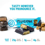 No Cow barre proteine chocolat caramel salé: complément riche pour sport et pause.