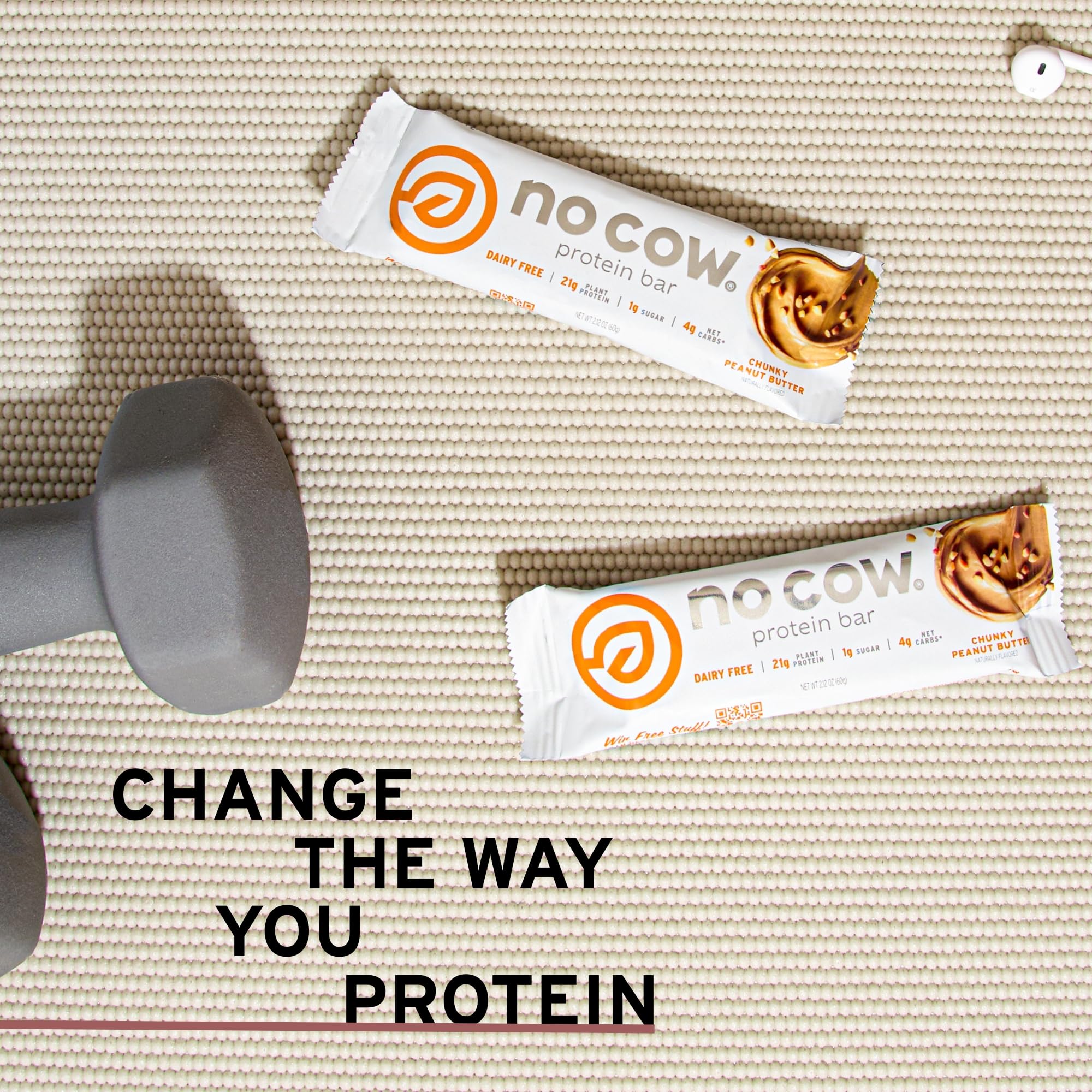 Barre No Cow protéine vegan idéale pour le sport et les déplacements quotidiens.