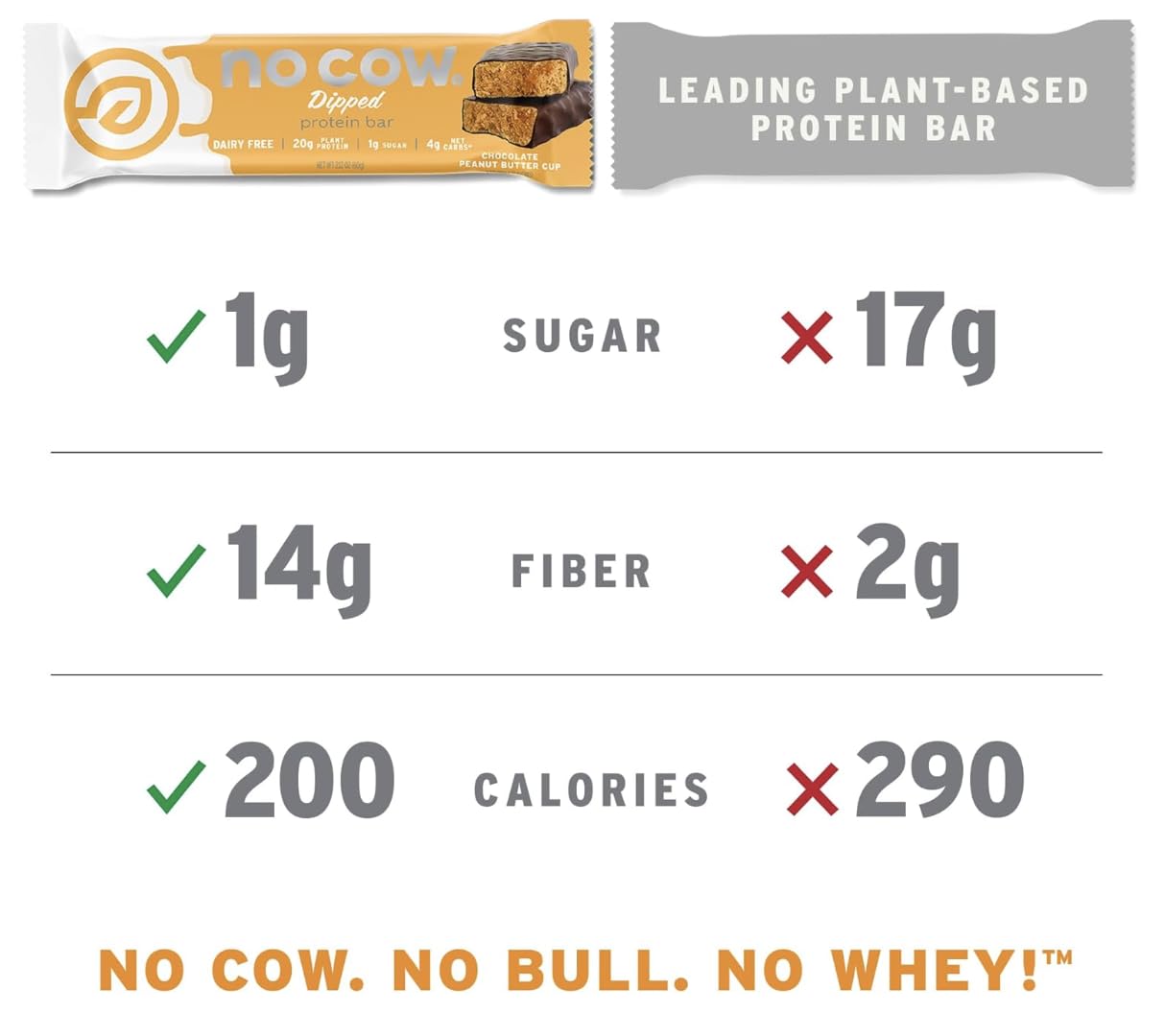 No Cow barres protéinées vegan cacahuète — portion pratique pour entraînement