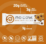 No Cow barres protéinées vegan cacahuète — texture moelleuse en pause