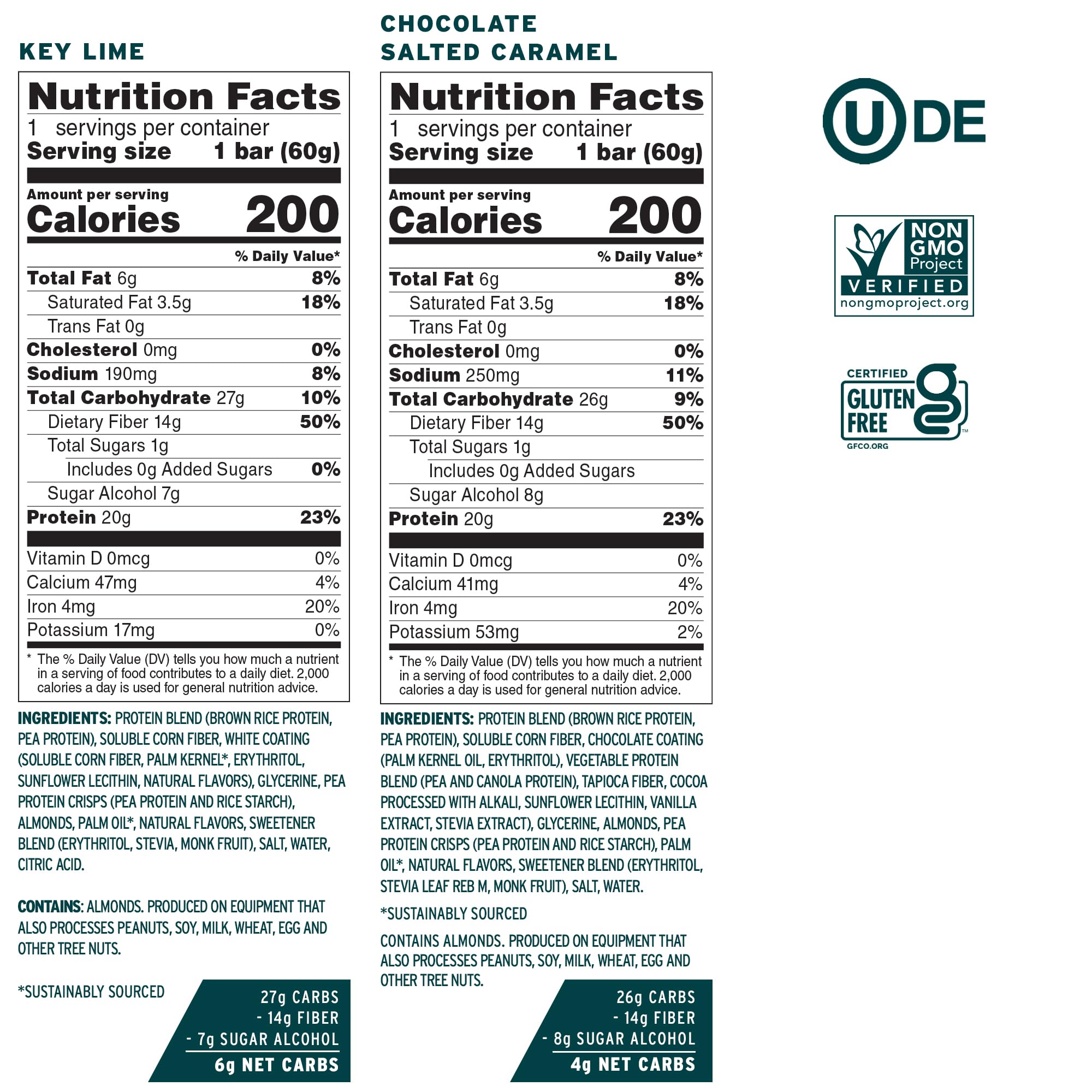 No Cow barres protéinées végétales, sans gluten ni lactose, ingrédients simples et naturels.