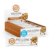 No Cow barres proteinees cacahuete chocolat emballage clair, collation pratique et énergétique.